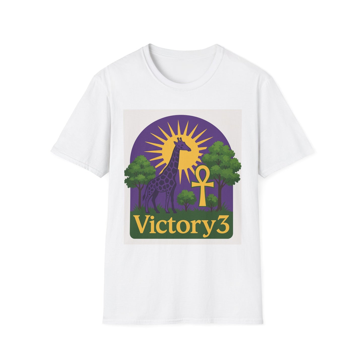 Giraffe Victory Unisex T-Shirt, Soft Cotton Tee for Nature Lovers, Inspirational Gift, Casual Wear, Perfect for Birthdays, Celebrations
